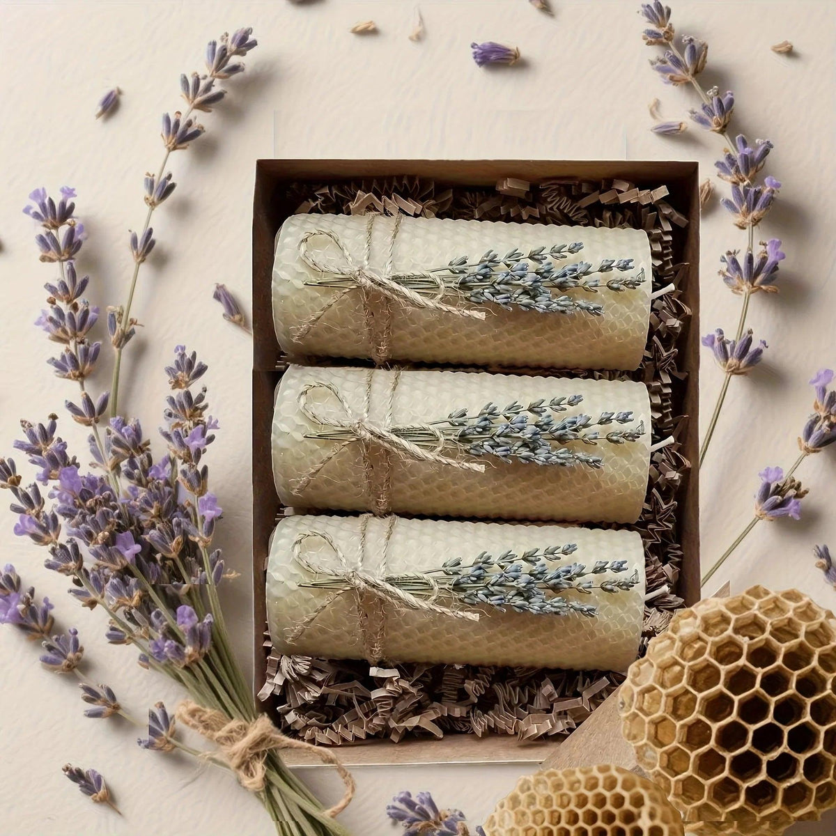 Candles - Lavender Beeswax 3-Pack