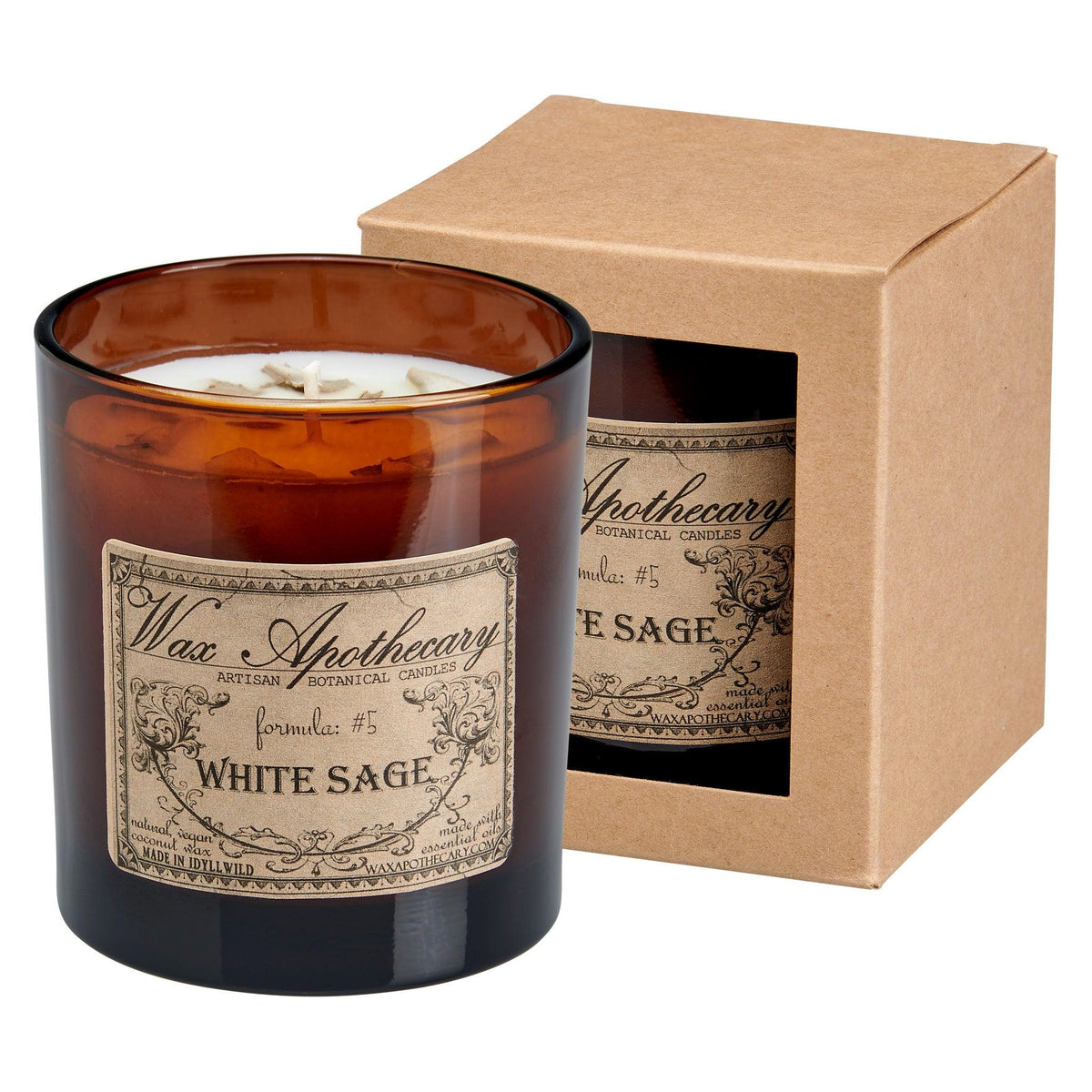 9 oz White Sage Artisan Amber Glass Candle