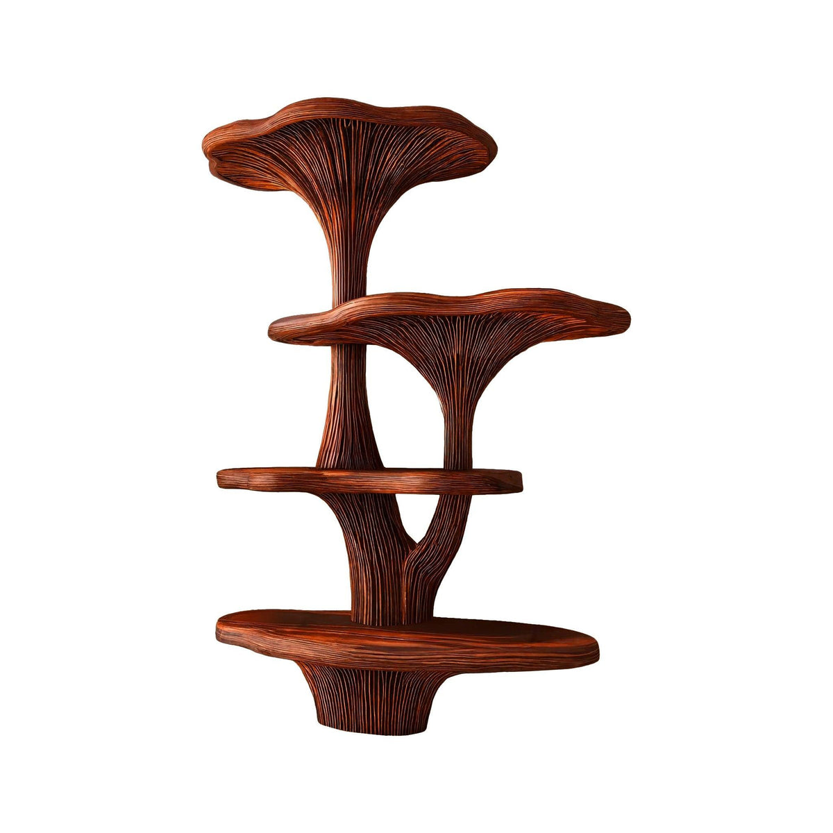 Canopy Handcrafted Natural Hardwood Mushroom Bookshelf