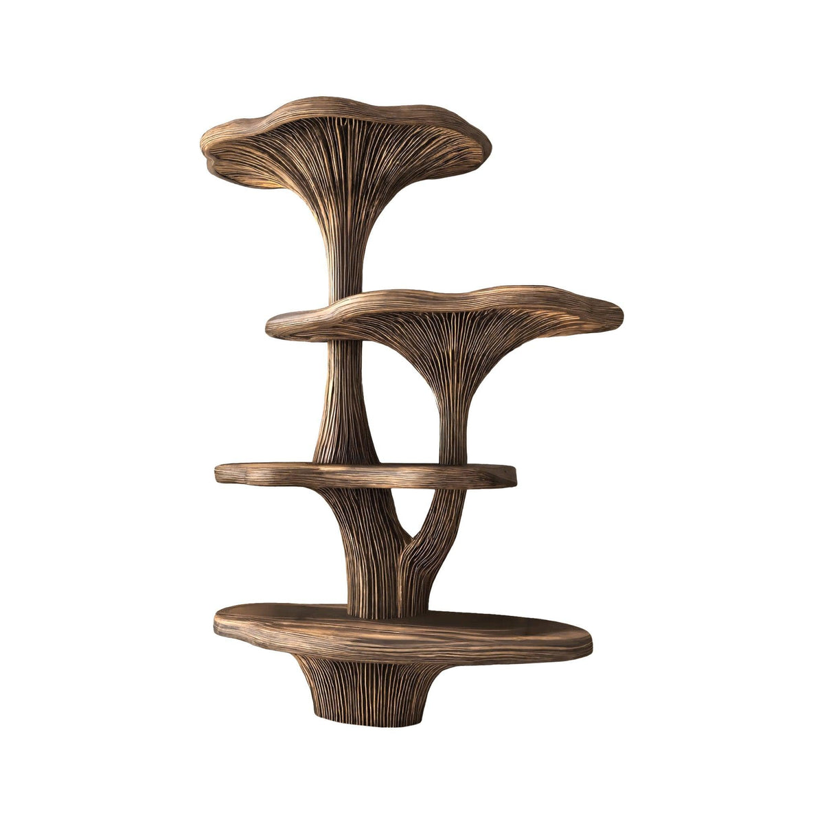 Canopy Handcrafted Natural Hardwood Mushroom Bookshelf
