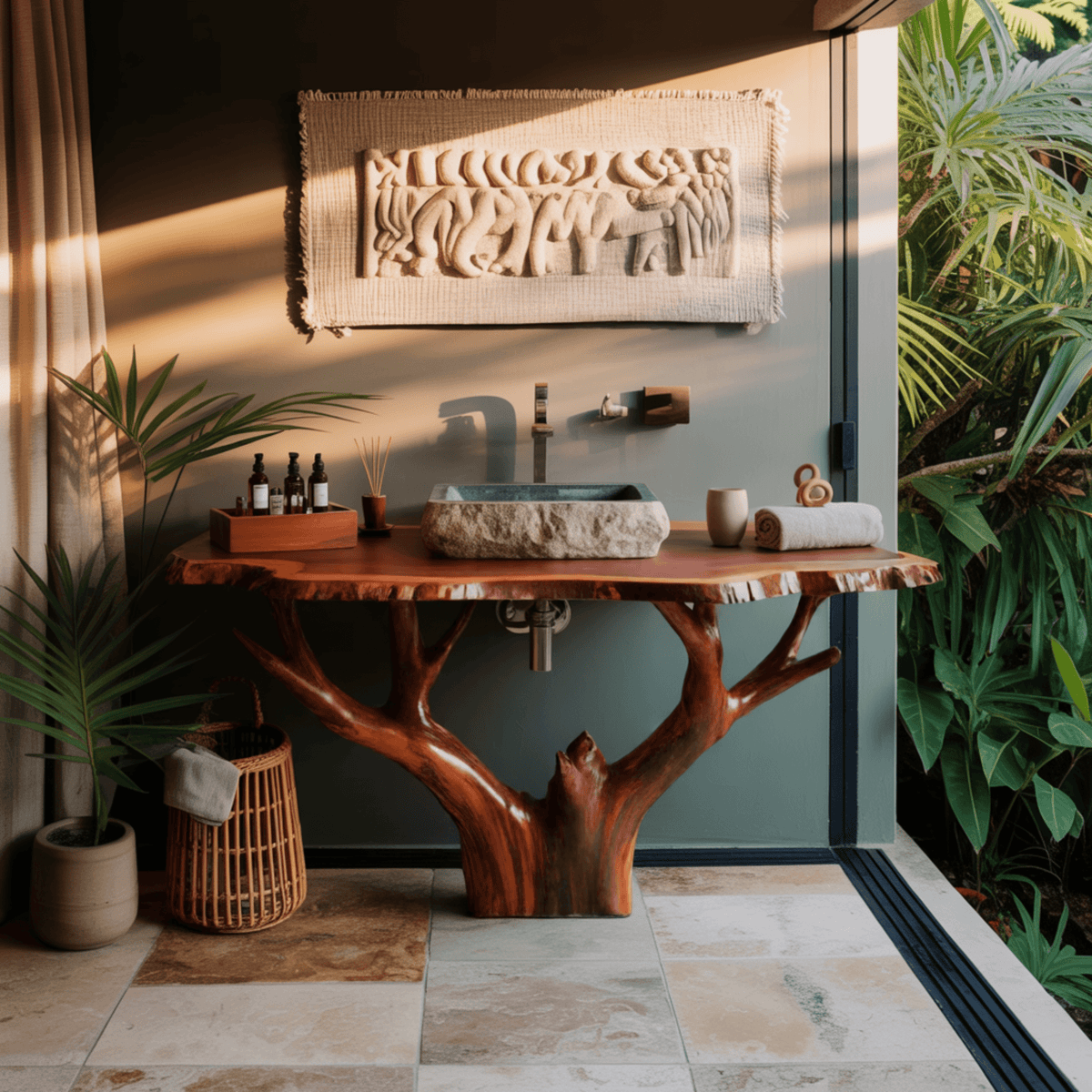 Canopy Live Edge Solid Wood Freestanding Bathroom Vanity