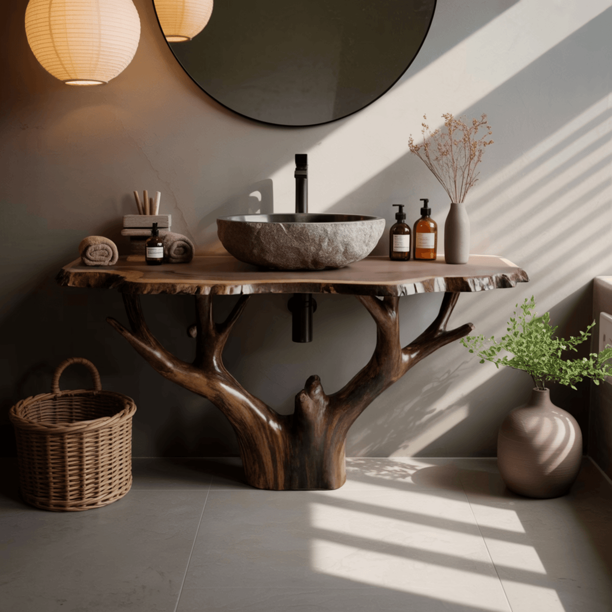 Canopy Live Edge Solid Wood Freestanding Bathroom Vanity