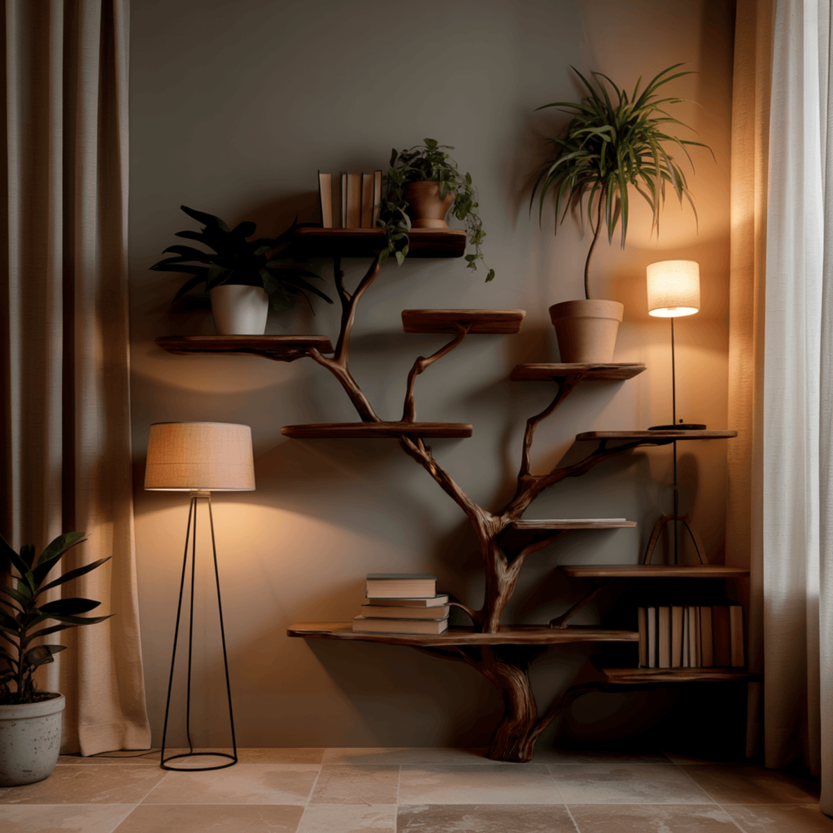 Canopyform Solid Wood Tree Bookshelf