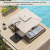 9.5 Feet Cantilever Patio Umbrella with 360° Rotation and Double Top-Beige