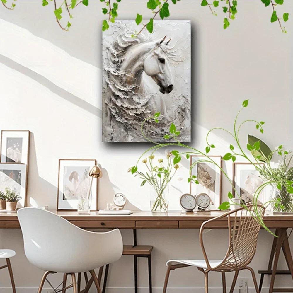 Canvas Art - Large White Framed