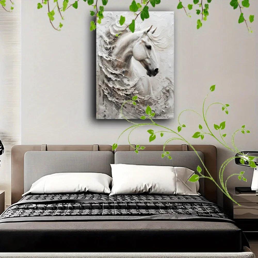 Canvas Art - Large White Framed