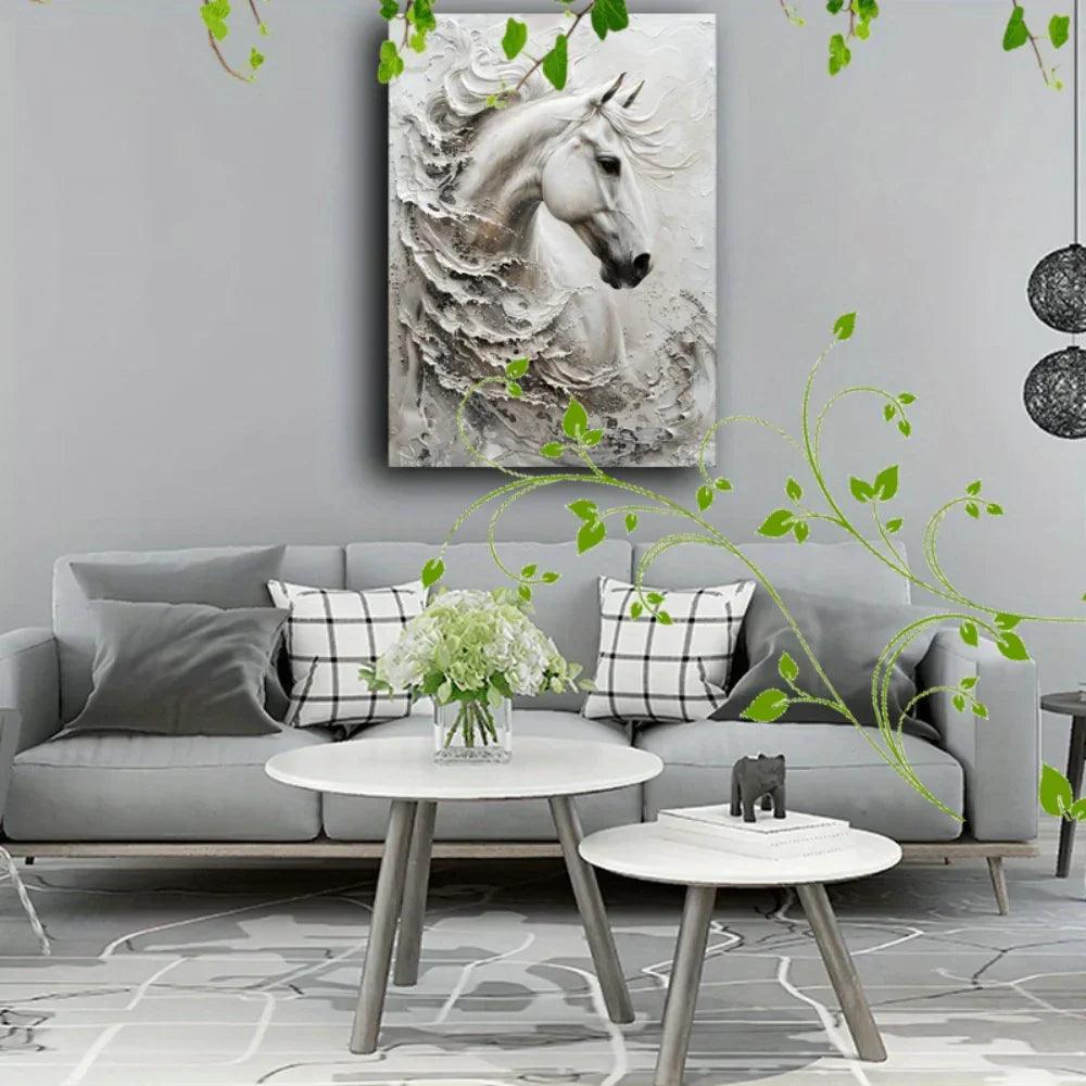 Canvas Art - Large White Framed