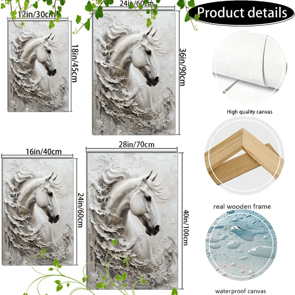 Canvas Art - Large White Framed