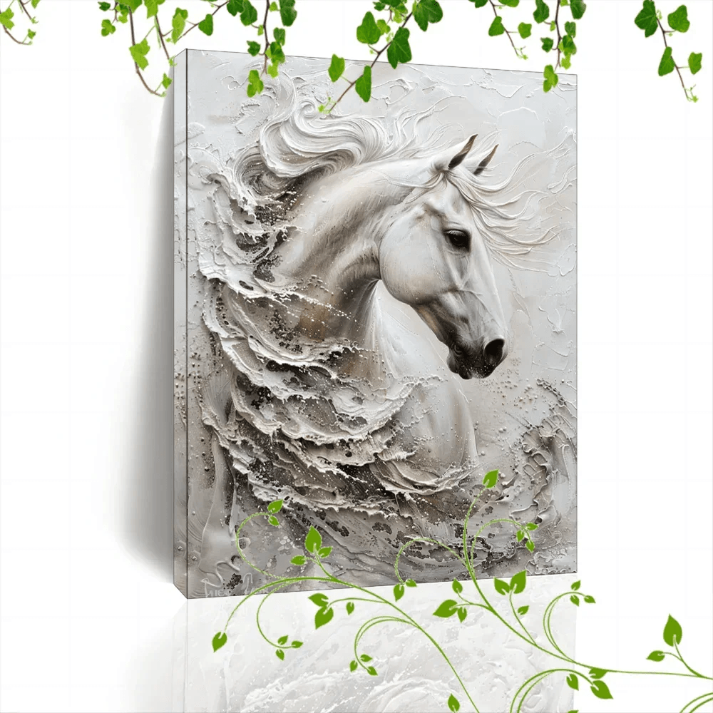 Canvas Art - Large White Framed