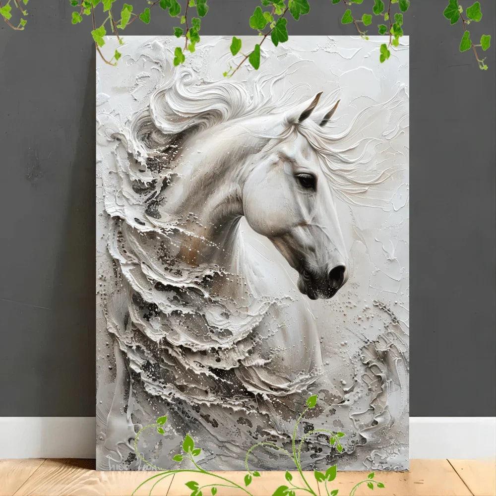 Canvas Art - Large White Framed