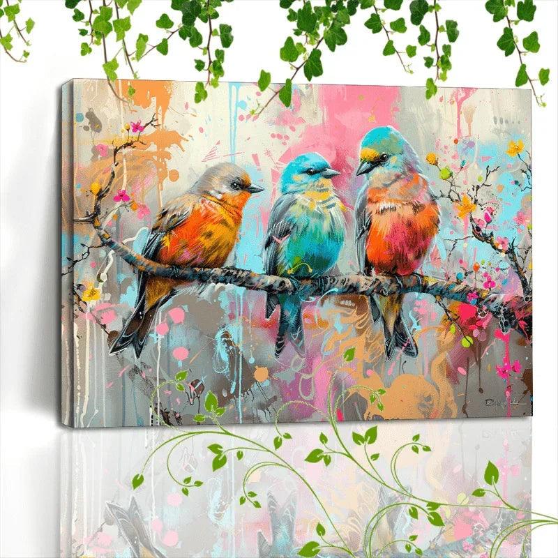 Canvas Painting - Artistic Wooden Colorful