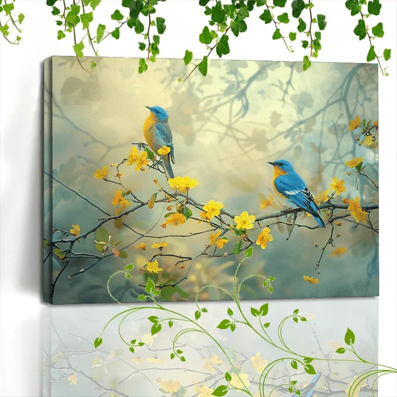 Canvas Painting - Decorative Wooden Blue