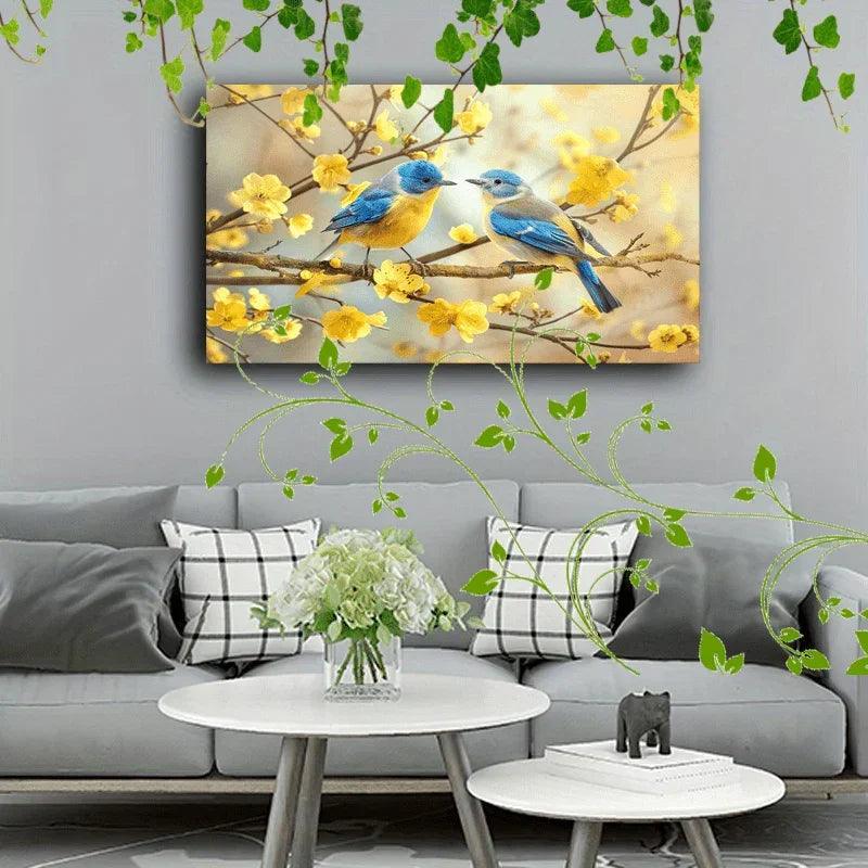 Canvas Painting - Decorative Wooden Two Birds