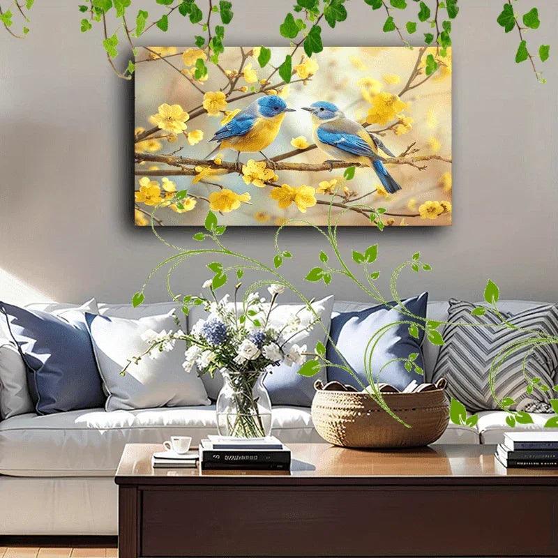 Canvas Painting - Decorative Wooden Two Birds