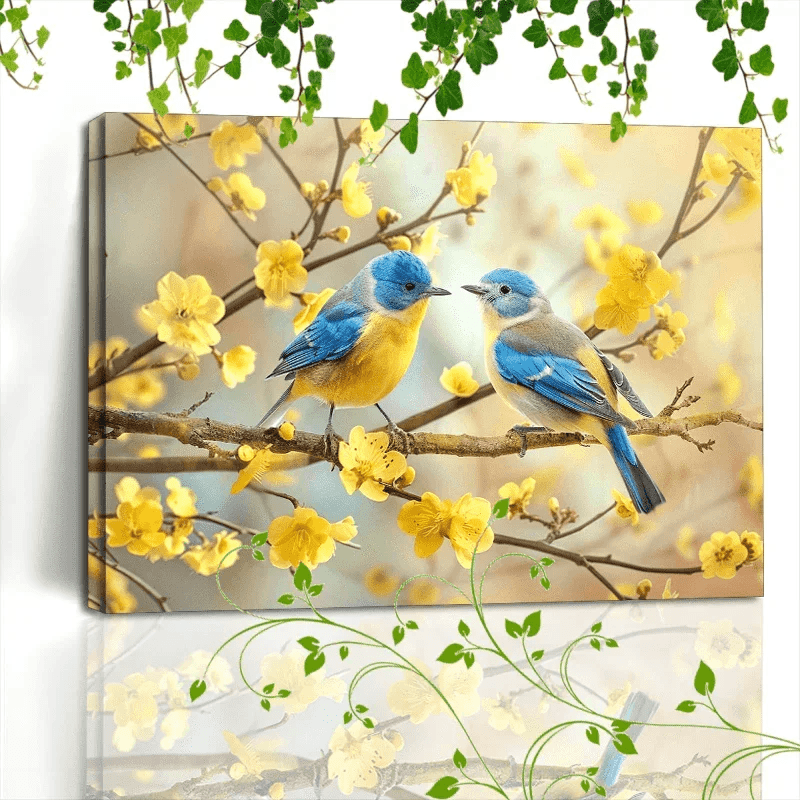 Canvas Painting - Decorative Wooden Two Birds