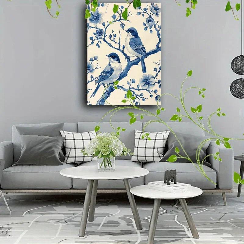 Canvas Painting - Elegant Wooden Blue