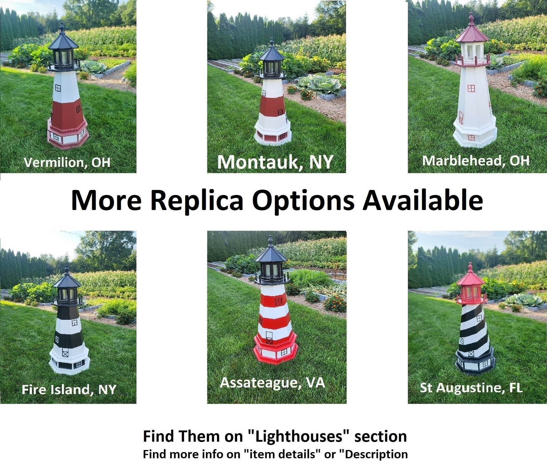 Amish Made Cape Hatteras Solar Lighthouse – Decorative Outdoor Lawn Ornament