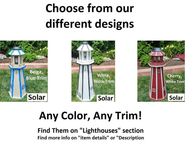 Amish Made Cape Hatteras Solar Lighthouse – Decorative Outdoor Lawn Ornament