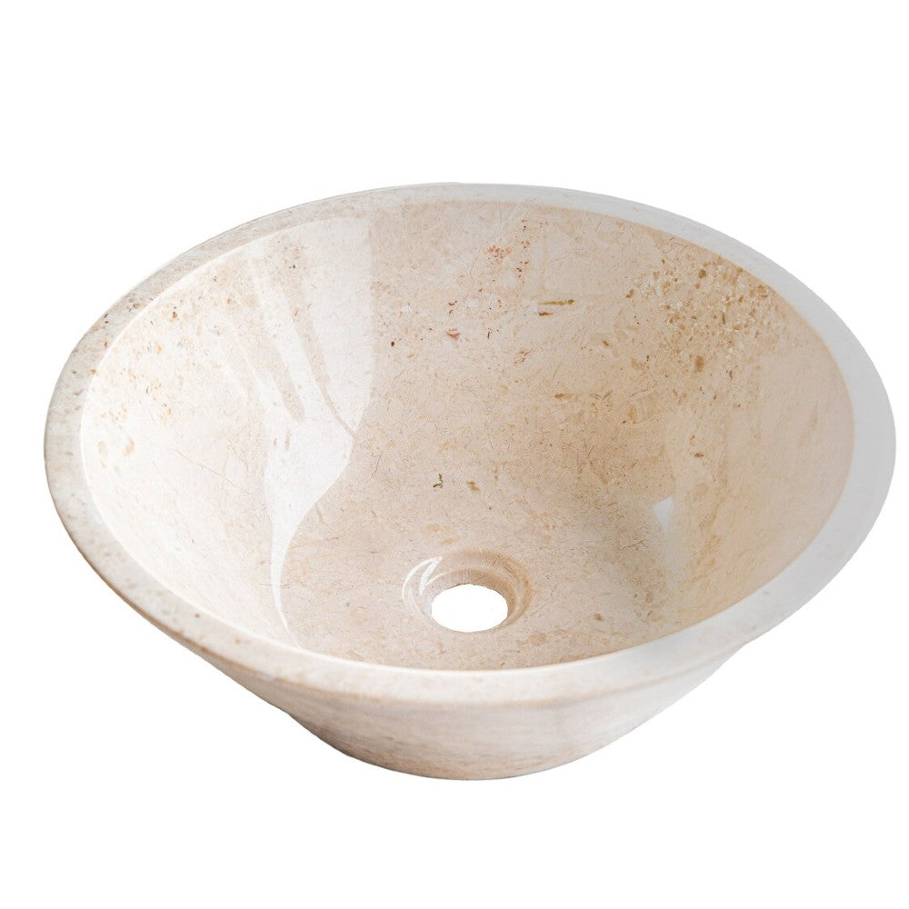Cappuccino Beige Marble V-Shape Tapered Sink Polished  (D)16