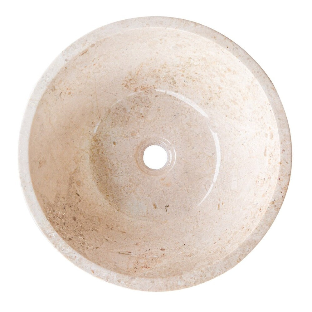 Cappuccino Beige Marble V-Shape Tapered Sink Polished  (D)16