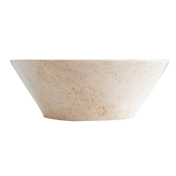 Cappuccino Beige Marble V-Shape Tapered Above Vanity Bathroom Sink Polished (D)16