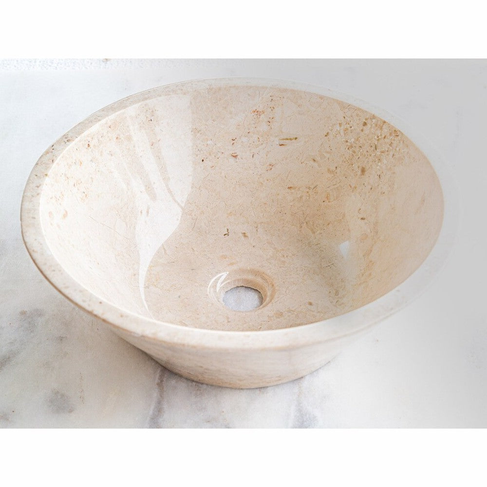 Cappuccino Beige Marble V-Shape Tapered Sink Polished  (D)16