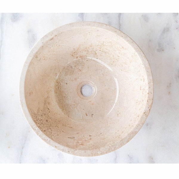 Cappuccino Beige Marble V-Shape Tapered Sink Polished  (D)16