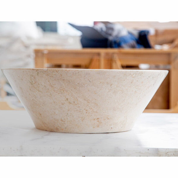 Cappuccino Beige Marble V-Shape Tapered Sink Polished  (D)16