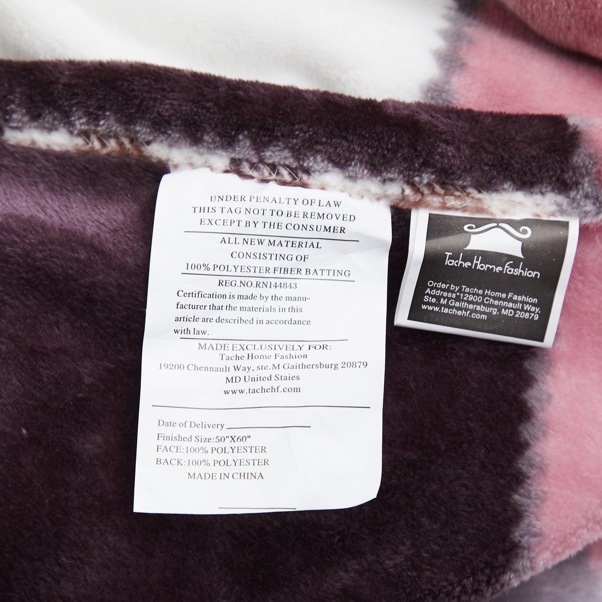 Tache Autumn Muave Purple Pink Farmhouse Super Soft Plaid Patchwork Throw Blanket (4022)