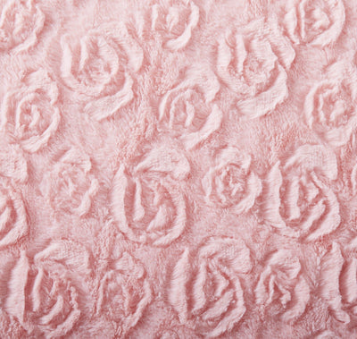 DaDa Bedding Rosey Pastel Blossom Pink Faux Fur Euro Throw Pillow Cover (171752)