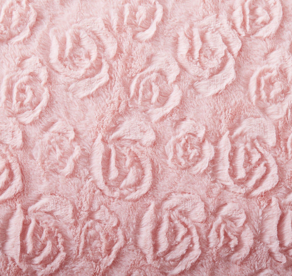 DaDa Bedding Rosey Pastel Blossom Pink Faux Fur Euro Throw Pillow Cover (171752)