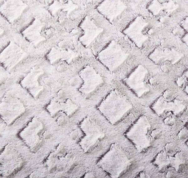 DaDa Bedding White Purple Faux Fur Pillow Cover