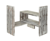 Adjustable Bookcase Modular Rustic Torched Wood Organizer, Office Desk Bookshelf - Torchwood