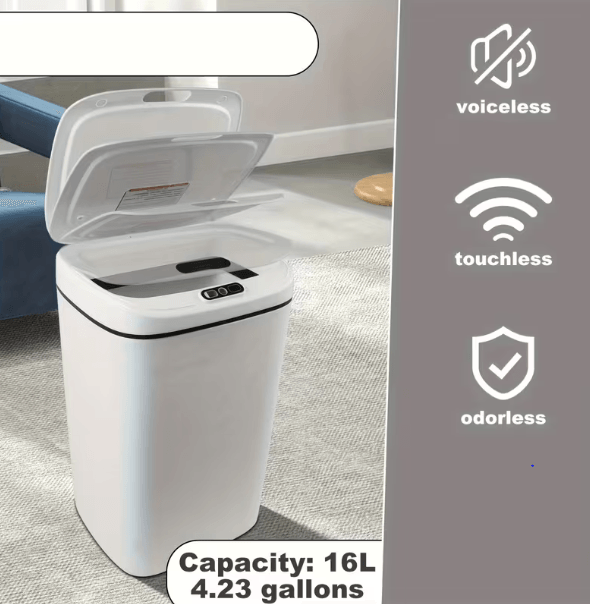 Smart Hands-Free Trash Can – 12L & 17L, Motion Sensor