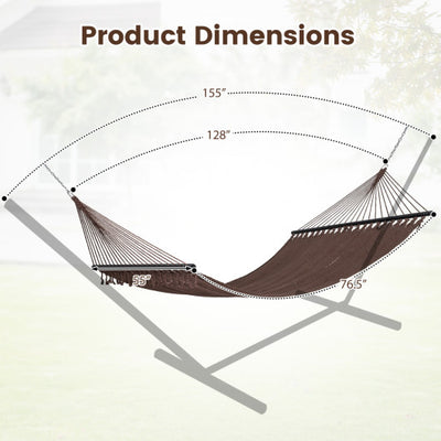 Caribbean Hammock with Spreader Bar for Patio Poolside-Brown