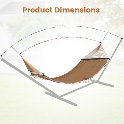 Caribbean Hammock with Spreader Bar for Patio Poolside-Khaki
