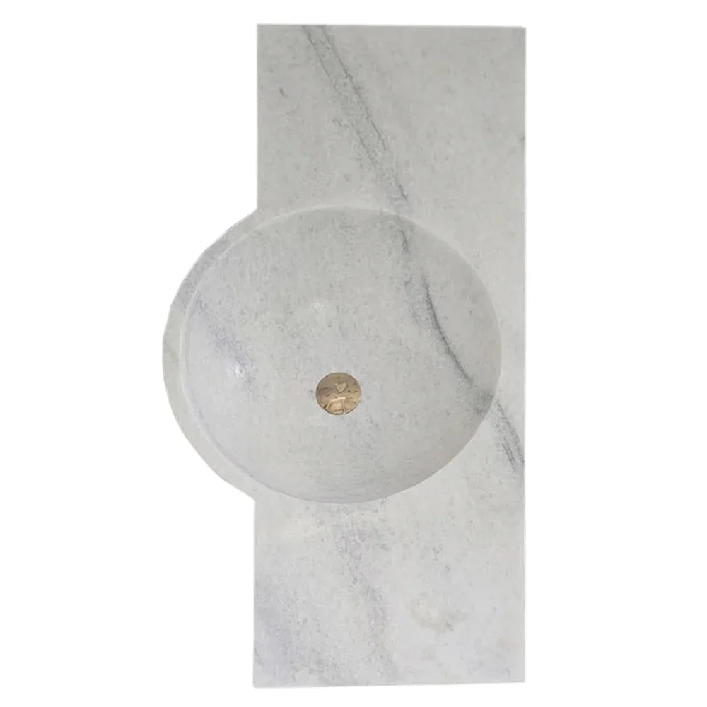 Carrara White Marble Above-vanity Wall-mount Bathroom Sink (W)16