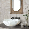 Carrara White Marble Flower Shape Above Vanity Bathroom Sink Polished (D)17