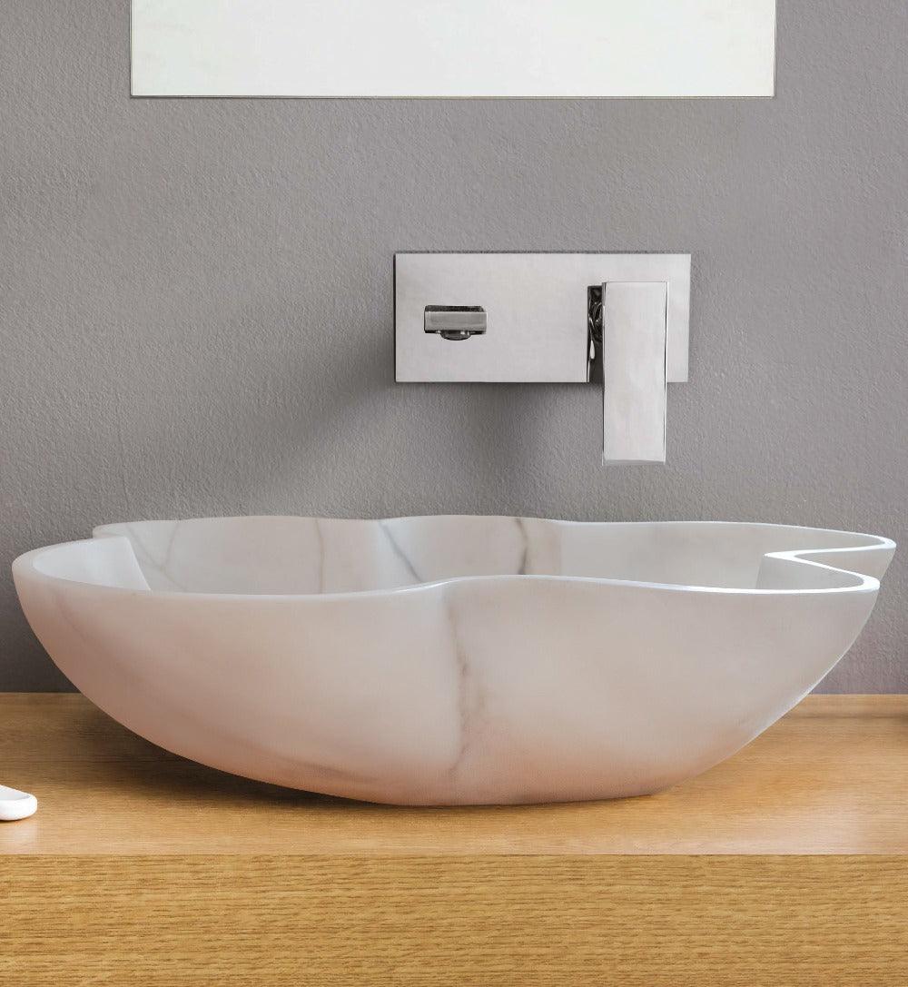 Carrara White Marble Artistic Vessel Sink - Polished 24.5x18x6