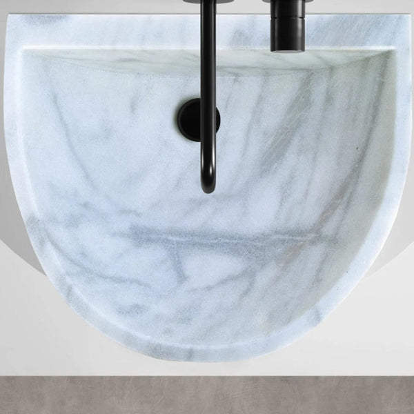 Natural Stone Carrara White Marble Wall-Mount Marble Sink Polished (W)20