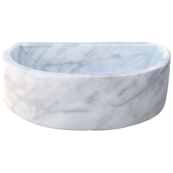 Natural Stone Carrara White Marble Wall-Mount Marble Sink Polished (W)20