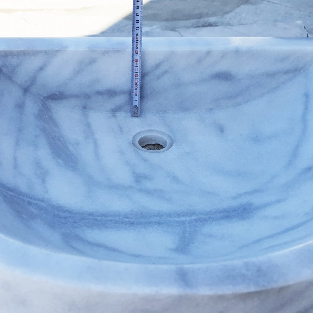 Natural Stone Carrara White Marble Wall-Mount Marble Sink Polished (W)20
