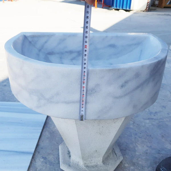 Natural Stone Carrara White Marble Wall-Mount Marble Sink Polished (W)20