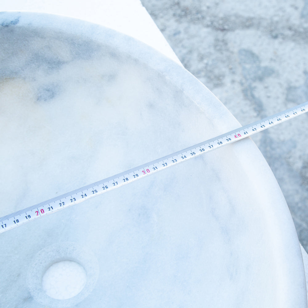 Carrara White Marble Natural Stone Oval Vessel Sink (W)16