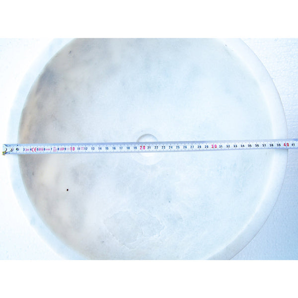 Carrara White Natural Stone Marble Vessel Sink  (D)16