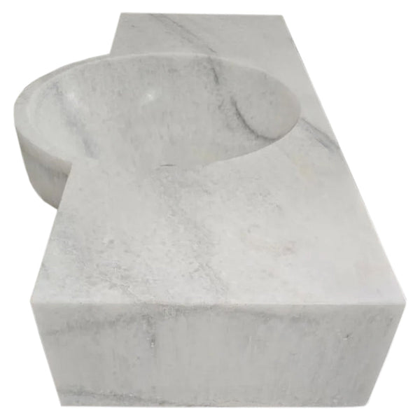 Carrara White Marble Above-vanity Wall-mount Bathroom Sink (W)16