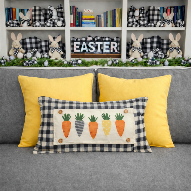 PILLOW ONLY (with fluffy insert): Buffalo Check Gingham: RECTANGLE BUFFALO CHECK PILLOW (with insert)