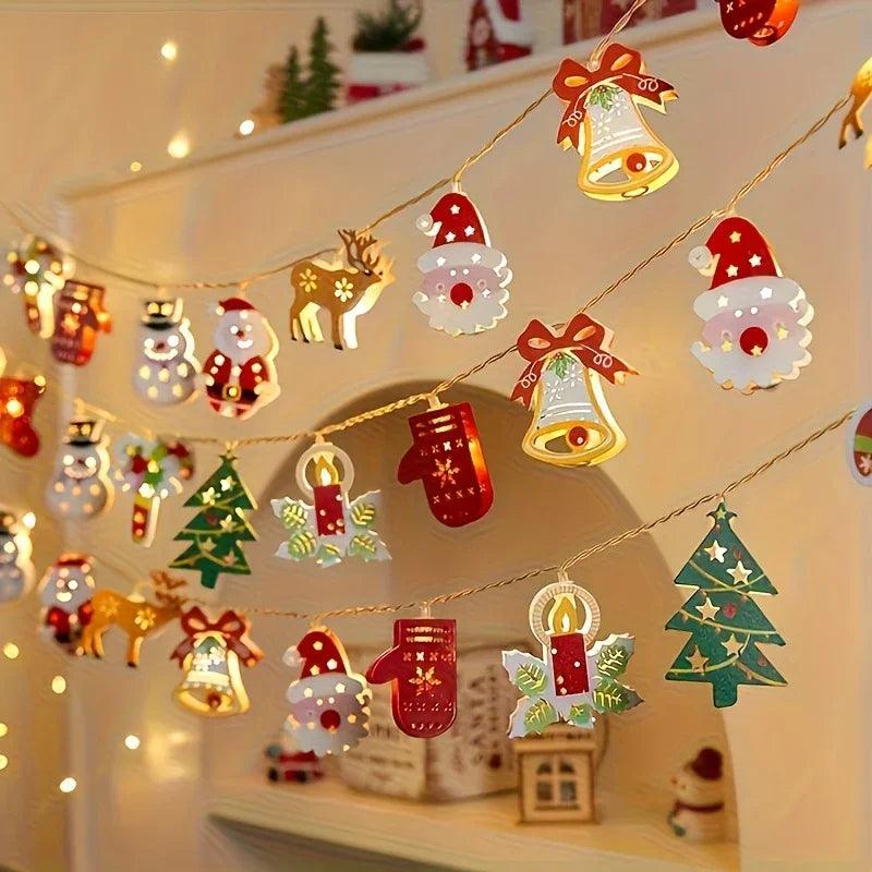 Cast Iron Christmas Garland 20 LED Warm White Lights