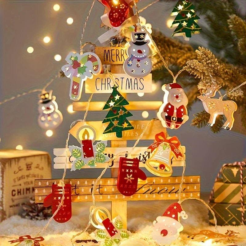 Cast Iron Christmas Garland 20 LED Warm White Lights