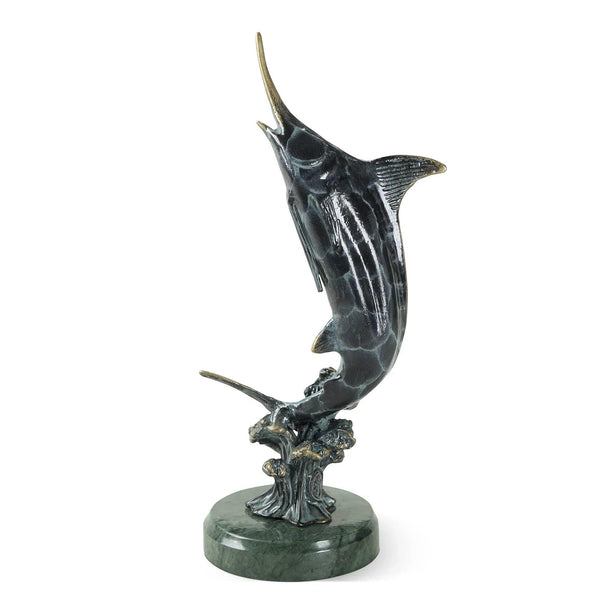 Cast Aluminum Hunting Marlin with marble base - Gifts for You 'n Me